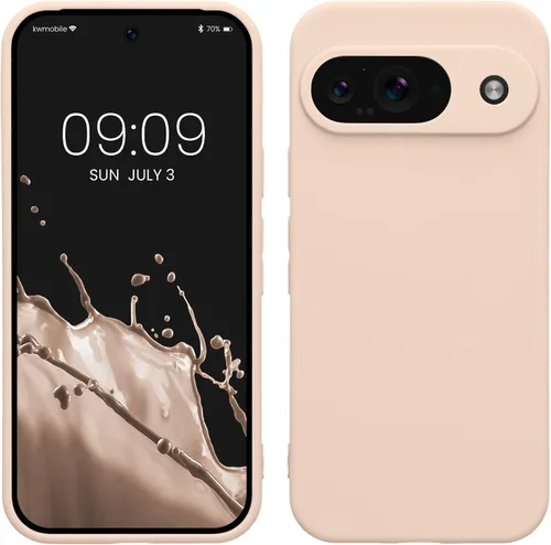 Vista 84 de kwmobile Funda compatible con Google Pixel 9 - Funda protectora delgada de TPU para teléfono - Acabado mate suave - Piedra antigua
