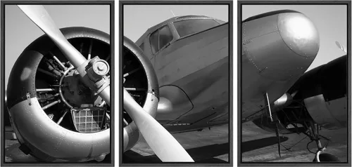 Vista 81 de wall26 Lienzo enmarcado para pared, juego de arte exótico tropical, océano, mar, avión, puesta de sol, transporte, fotografía, realismo, decorativo