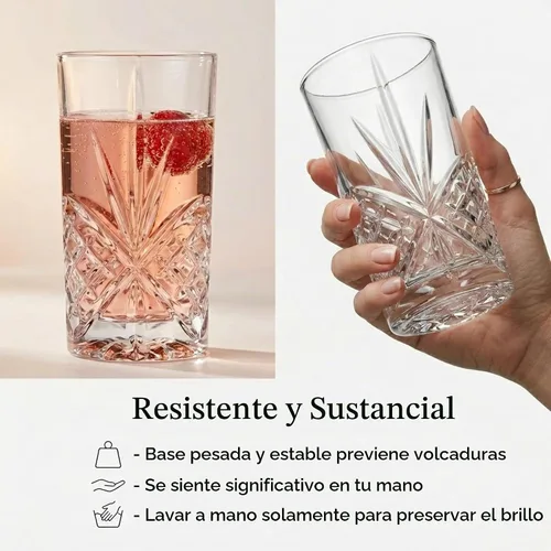 Vista 8 de Godinger Dublín - Juego de 12 vasos de alta copa de cristal
