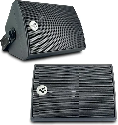 Vista 6 de VOYZ Altavoces montados en la pared de 2 vías para diversión en interiores y exteriores - Altavoces de 100 W de alto rendimiento con woofer de cono