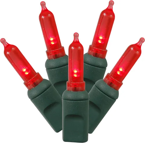 Vista 13 de Vickerman El juego de luces X6G7533 cuenta con 50 luces LED en cable verde con espacio de bombillas de 6 pulgadas, 25 pies, color lima