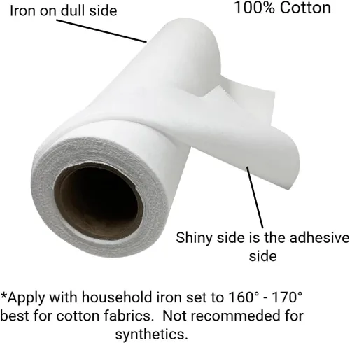 Vista 4 de H.B.I. Products - Interfaz para coser y manualidades de 12 pulgadas x 10 yardas, color blanco 100% cotton woven iron on interfacing, shirts