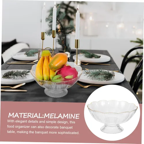 Vista 6 de Zerodeko Soporte de almacenamiento de postres Soporte de fruta alto Colador de moda Soporte de caramelo de melamina