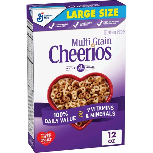 Vista 14 de Cheerios multigrano, cereales para el desayuno saludables para el corazón, sin gluten, 9 onzas