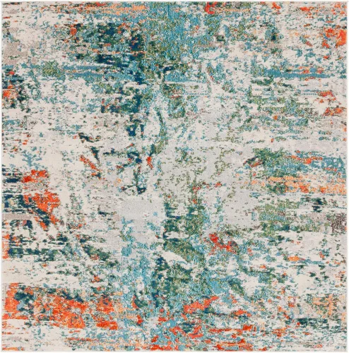 Vista 19 de SAFAVIEH Madison Collection - Alfombra decorativa de 2 pies 2 pulgadas x 4 pies, color crema y naranja, diseño abstracto moderno, no desprende