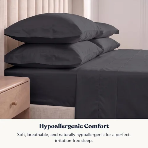 Vista 5 de GOTS Certified 100% Organic Cotton Flat Sheet, 400TC Long Staple Cotton, Ultra Soft, Silky, Moisture-Wicking, Smooth & Breathable, Best Sheets for