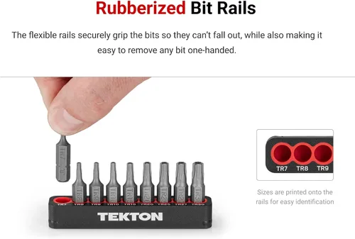 Vista 4 de TEKTON Juego de llave de tuerca de seguridad de 1/4 pulgada y juego de puntas con estuche (37 piezas) DBH93102