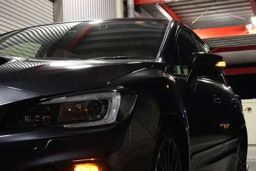 Vista 8 de iJDMTOY JDM Spec Blanco/Ámbar Switchback Intermitente Secuencial LED de Espejo Lateral DRL Conjunto de Luz de Señal de Giro Compatible con Subaru