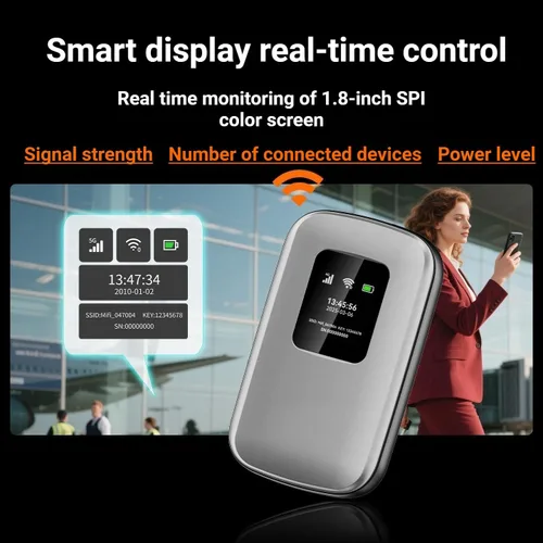 Vista 3 de Hotspot móvil portátil 4G LTE WiFi 6 Hotspot WiFi de viaje global Más de 180 países Hasta 48 horas de tiempo de uso Conecta hasta 16
