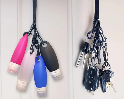 Vista 2 de Paquete de 2 cordones de ducha para botellas, llavero para cuello para hombres y mujeres, cordones geniales, Paquete de 4