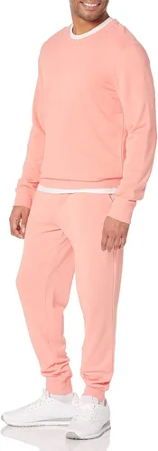 Vista 4 de Tienda Essentials Sudadera ligera de manga larga de rizo francés con cuello redondo para hombre (disponible en tallas grandes y altas)