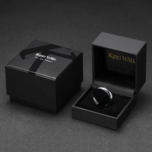 Vista 110 de King Will Alianza de boda de carburo de tungsteno para hombres y mujeres, anillos de promesa para parejas abovedados de alto pulido