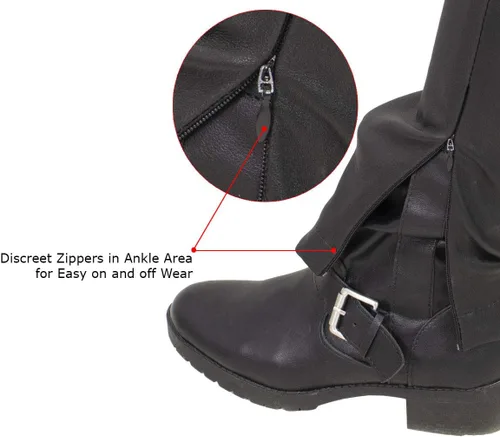Vista 5 de Milwaukee Leather MLL6690 "Sandy" Pantalones de cuero de cordero elástico para mujer en color negro - 0