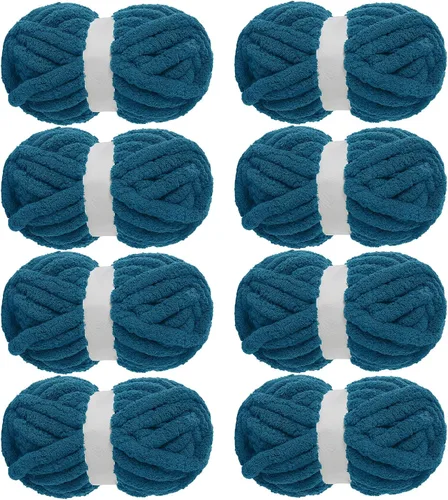 Vista 29 de MABOZOO Paquete de 8 ovillos de hilo grueso surtido para crochet - Chenilla jumbo esponjosa, hilo suave y voluminoso para tejer a mano o con los Rojo
