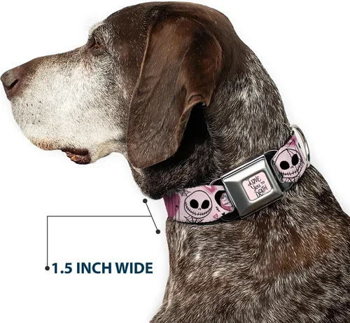 Vista 7 de Collar para mascotas de Disney, collar de perro, hebilla de cinturón de seguridad de metal, The Nightmare Before Christmas Jack and Sally Doodles