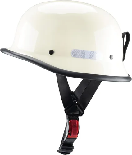 Vista 13 de Casco de motocicleta estilo alemán, medio casco con carcasa de media concha para motocicletas Chopper Cruiser