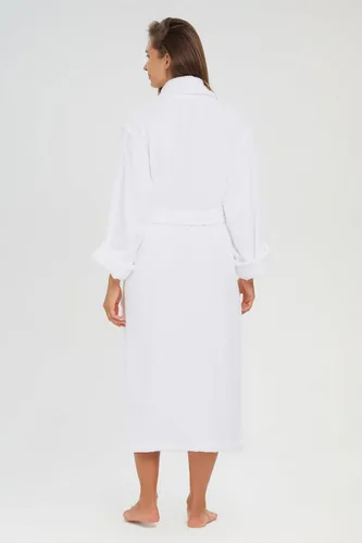 Vista 5 de MONARCH Bata de baño unisex de rizo 100% algodón peinado lux, bata con cuello de chal, elección de hotel de cinco estrellas, sin capucha