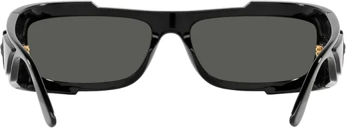 Vista 4 de Versace Gafas de sol para hombre, marco blanco, lentes gris oscuro, 2.638in