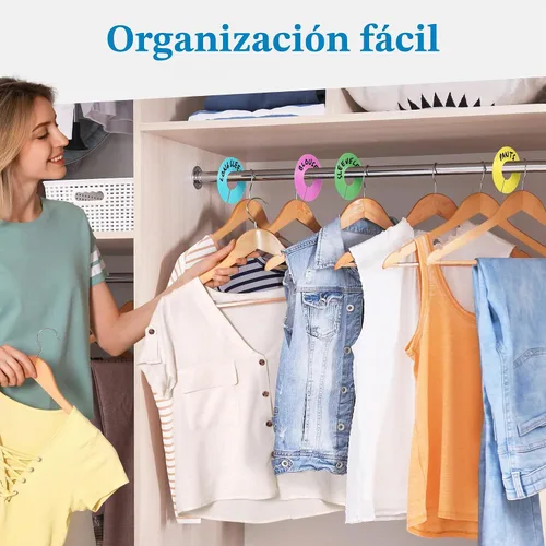 Vista 8 de Juego de 30 divisores de armario de color para colgar ropa - Divisores de ropa para organización