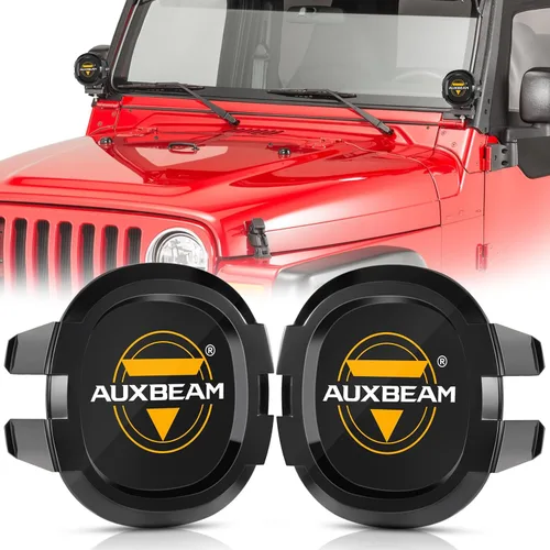 Vista 15 de Auxbeam C4 Series - Fundas protectoras redondas negras de 4 pulgadas, a presión, par PC Protective Covers, Snap-On Tool-Free Installation, Shields