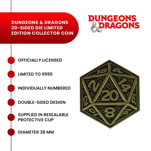 Vista 8 de Moneda de colección Dungeons & Dragons de 20 caras de edición limitada