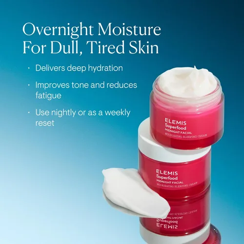 Vista 2 de ELEMIS Superfood Midnight Facial, crema facial hidratante, hidratante facial para piel seca, crema facial reafirmante, crema facial reafirmante