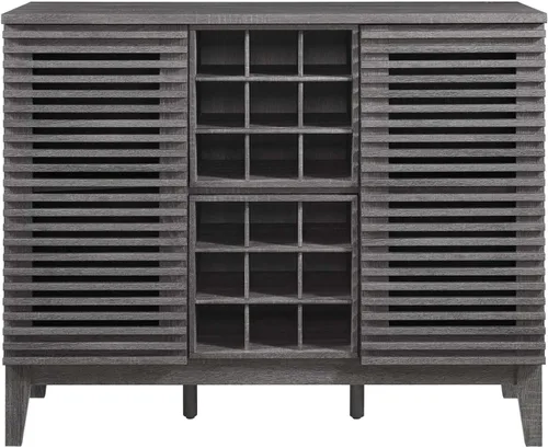 Vista 4 de Modway Render Mid-Century - Armario moderno para bar de vinos, color carbón, 17 x 46 x 37 pulgadas