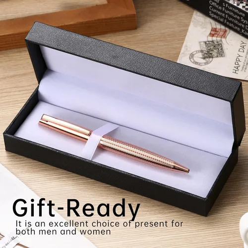 Vista 3 de Bolígrafo con caja de regalo, bonito bolígrafo retráctil para hombres y mujeres, suministros escolares de oficina y negocios, recargable, tinta