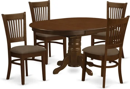 Vista 10 de East West Furniture KEVA7-ESP-W - Juego de comedor de 7 piezas compuesto por una mesa de comedor ovalada con hojas de mariposa y 6 sillas de asiento