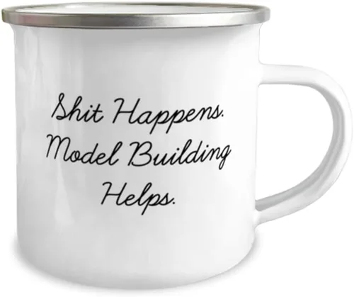 Vista 2 de Los mejores regalos de construcción de modelos, la mierda sucede. modelo de construcción ayuda, construcción de modelos de 12 oz camper taza