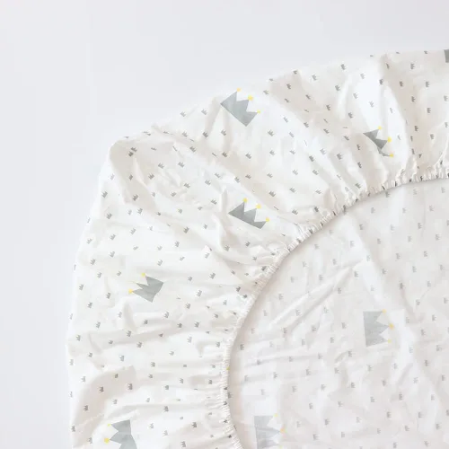 Vista 5 de Juego de ropa de cama de cuna 100% algodón para bebés, niños y niñas, 3 piezas, incluye funda de edredón, sábana bajera, funda de almohada Gris