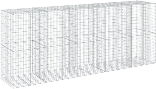 Vista 79 de vidaXL Cesta de gavión con tapa, 39.4 x 19.7 x 39.4 pulgadas, hierro galvanizado rectangular, resistente a la intemperie, montaje sin herramientas