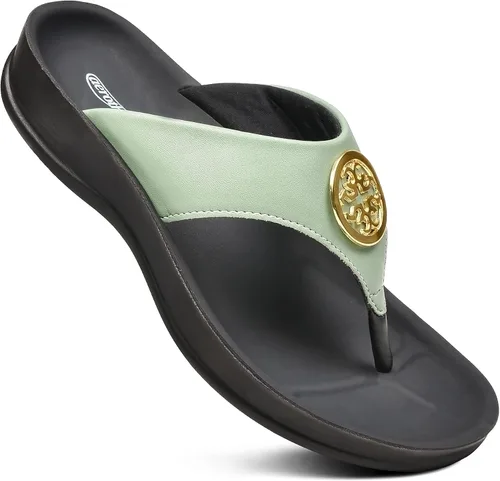 Vista 12 de AEROTHOTIC - Sandalias de verano con soporte de arco, ortopédicas, con tiras, cómodas, con almohadilla suave, antideslizantes, con poste