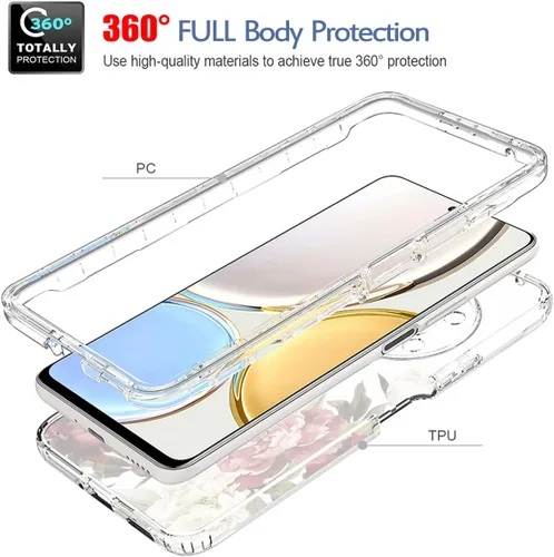 Vista 3 de Funda protectora de cuerpo completo para Honor X9 (4G/5G)/Honor X30/Honor Magic4 Lite con protector de pantalla de vidrio templado, bonito