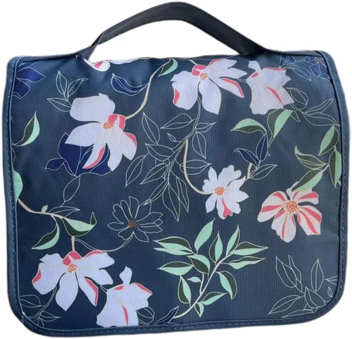 Vista 7 de Trawila Neceser colgante de viaje, bolsa de cosméticos, organizador de maquillaje para hombres y mujeres con gancho resistente, Beige, Moda
