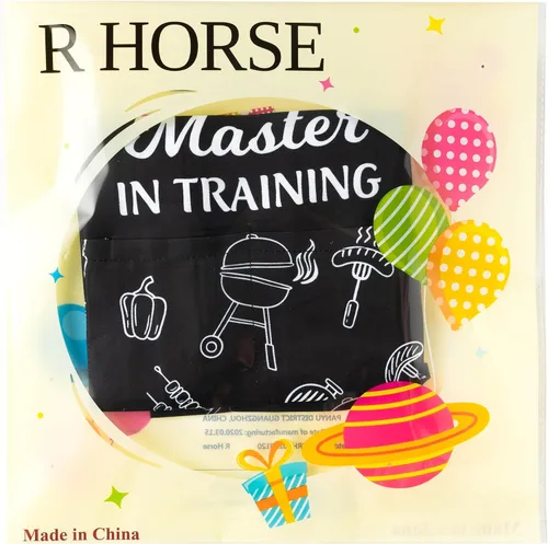 Vista 7 de R HORSE Juego de delantal y sombrero de chef para niños, 2 piezas, mini parrilla ajustable, delantal de cocina para niños, juego de rol, juguete