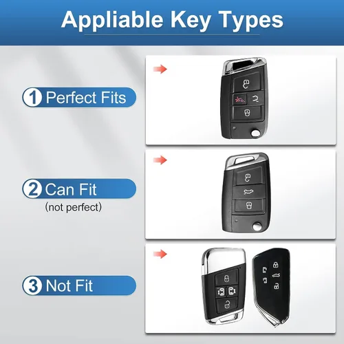 Vista 2 de YO&YOYE Compatible con funda para llavero Volkswagen con llavero