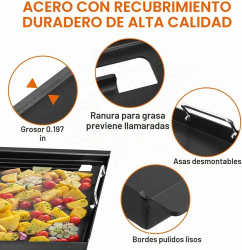 Vista 3 de DELSbbq Plancha de tamaño completo de 17" para parrillas de gas Charbroil
