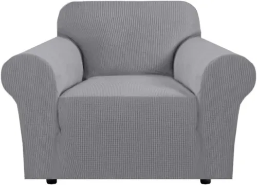 Vista 38 de H.VERSAILTEX Funda elástica para sofá, fundas suaves para muebles de 3 cojines, con tela jacquard gruesa a cuadros con parte inferior elástica, sofá