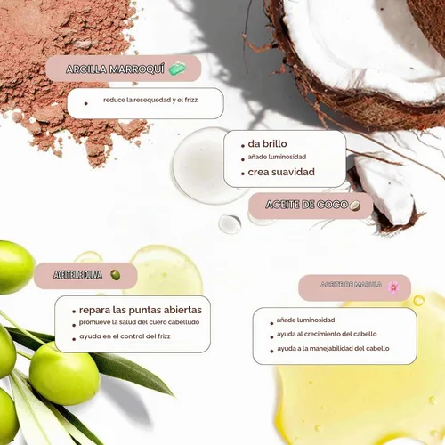 Vista 4 de Mizani True Textures - Máscara de vapor de arcilla marroquí Acondiciona y nutre profundamente, con aceite de coco, para cabello rizado, 16.9 onzas