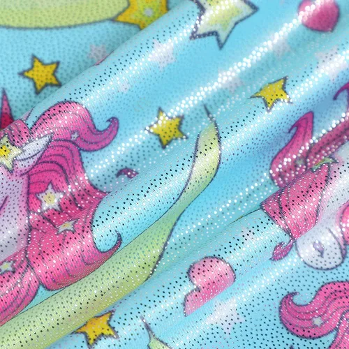 Vista 87 de HOZIY Leotardos de gimnasia para niñas, trajes de ciclismo con patrón adorable brillante