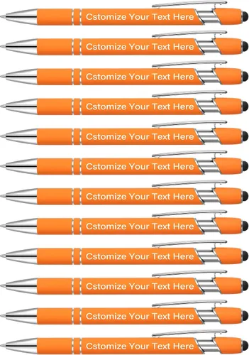 Vista 11 de Kingluu 24 unidades de bolígrafos personalizados con lápiz óptico, escritura suave, tinta negra, bolígrafos personalizados con su nombre, logotipo