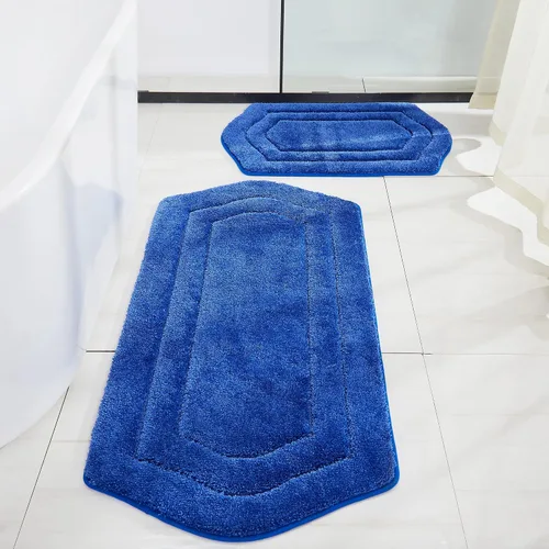 Vista 64 de COSY HOMEER Alfombras de Baño Extra Gruesas para Baño - Juegos de Alfombras Antideslizantes de Lino de Baño Suave Felpa 100% Poliéster Fuerte Sala