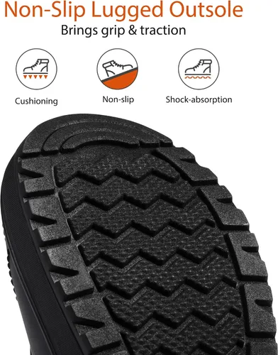 Vista 2 de DREAM PAIRS Botas de nieve de invierno para mujer, con cordones, impermeables, aisladas, botas de pato a media pantorrilla con forro de piel
