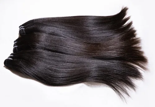 Vista 6 de Últimos 5 años 10 pulgadas corto ligero Yaki recto relajado recto recto cabello humano crudo 1 paquete Natural grueso yaki rizado recto un donante