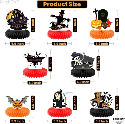Vista 2 de KatchOn Centros de mesa de Halloween para mesas, paquete de 8