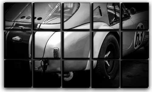 Vista 8 de Juego grande de pintura para pared de coche de AC Cobra, diseño vintage