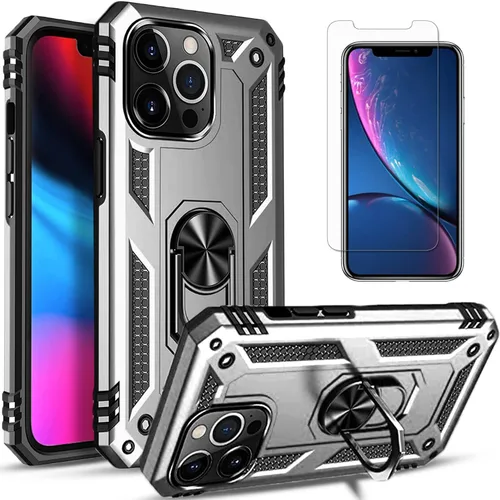 Vista 8 de STARSHOP Funda compatible con iPhone 12 Pro Max, con protector de pantalla de vidrio templado incluido: doble capa de grado militar, a prueba