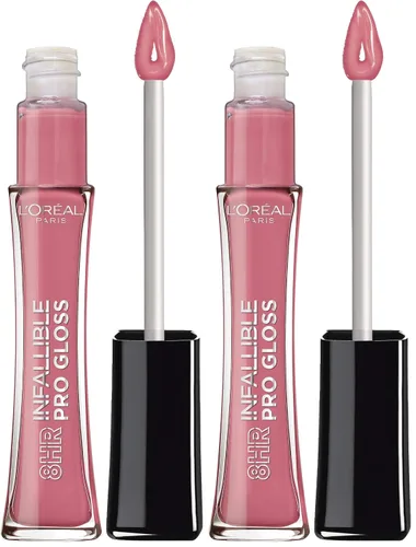 Vista 12 de L'Oreal Paris Makeup Infallible - Brillo labial hidratante de 8 horas, pétalo nude, 0.21 onzas líquidas Pétalo Desnudo