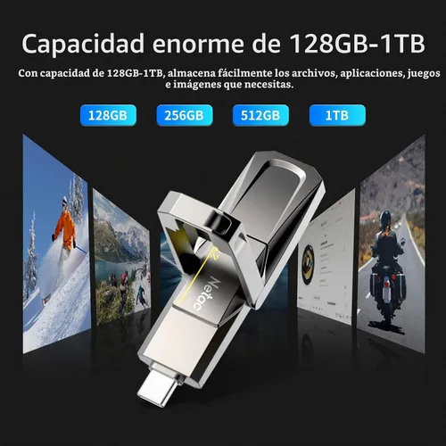 Vista 6 de Netac Unidad de estado sólido USB externa portátil de 128 GB tipo c y USB 3.2 interfaz dual, protección de seguridad de hasta 400 MB/s